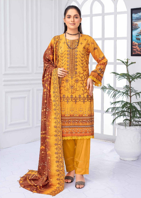 Digital Printed Premium Lawn (YELLOW)